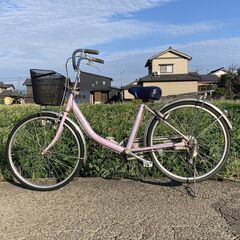 【点検/整備済】 日本製 アルミフレーム 宮田 ママチャリ 軽快車 自転車の画像