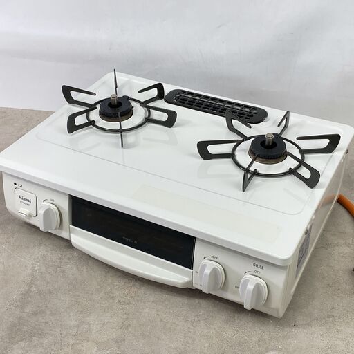 9/24終 Rinnai リンナイ LPガス用 グリル付き ガステーブル RT34NJHD ET34NJH4-W1 ホワイト 白 2020年製 スパーク確認済み 25i菊ST