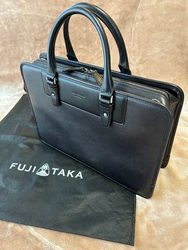 フジタカエーレザービジネスバッグA4厚マチ牛革本革メンズブリーフケース百貨店取り扱い商品男性用紳士鞄ブラック黒色日本製国産国内製