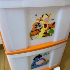 プーさん 4段収納ボックス キャスター付きの画像