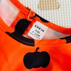 ベビー服　かぼちゃ柄ワンピース　の画像