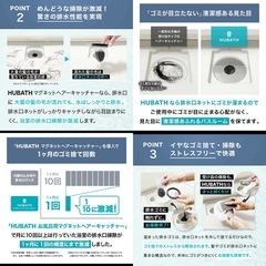 SINKATEC HUBATH マグネット ヘアー キャッチャー お風呂 排水溝 掃除 排水口ネット ごみ受けの画像