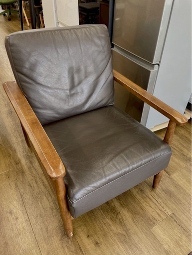 1人掛けソファ チェア レザー ブラウン アームチェア アーム付き