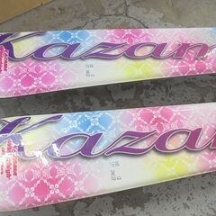 145cm カービングスキー Kazama Winterhigh-L Rocker カザマ ビンディング、ポール付き 札幌市 白石店の画像