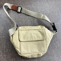 日本製 キャンバス レザー ウエストバッグ カバンの画像