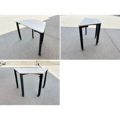 台形テーブル　キャスター付き　ライトグレーブラウン　F-FA-797-0912A「オフィス家具のワンツーマート」の画像