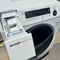 【武蔵小山店】 配達可！　シャープ SHARP ドラム式洗濯乾燥機 洗濯10kg/乾燥6kg 左開き プラズマクラスター 除菌機能 ホワイト系 ES-H10F-WL 22年製 ドラム洗濯機 ドラム式洗濯機 (検 ES-K10B ES-H10G ES-H10F ES-H10 　高年式　ドラム　洗濯機　乾燥機能　付き　乾燥の画像
