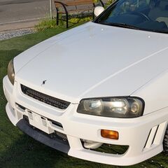 ローンは毎月48,200円～　日産　スカイライン ２５ＧＴターボ　アルティアフルエアロ　アルティアリアウイング　純正５速ＭＴ　整備記録簿付　柿本改マフラー　車高調　１７インチＷＯＲＫアルミ　ＢＬＩＴＺエアクリーナー　トラストインタークーラー　アレクサ対応オーディオの画像
