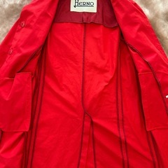 Hernoヘルノレディースアウター冬服秋服春服ステインカラーコート赤レインコート女性用婦人服レッドイタリア製高級ブランドコートの画像