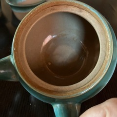唐津焼 岸岳陶苑 茶器揃 木箱入り 急須＆湯のみ5客セットの画像