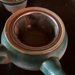 唐津焼 岸岳陶苑 茶器揃 木箱入り 急須＆湯のみ5客セットの画像