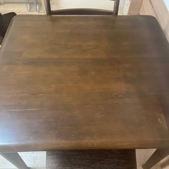 ダイニングセット イス2脚付き ダークブラウンの画像