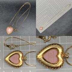 M378ウェッジウッド ピンクカメオ ハートフレームトップ ネックレス 天使 ジャスパーピンク ペンダント レディース アクセサリー  Wedgwoodの画像