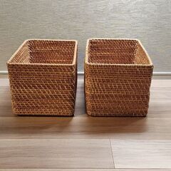 Muji Rattan Basket x2の画像
