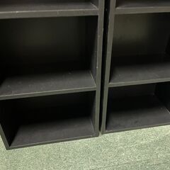 3段 カラーボックス 2個セット 本棚 飾り棚 収納棚 黒 木製 幅44cm×奥行27.5cm×高さ89cmの画像