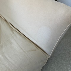 K2509-217 2人掛け リクライニング ローソファ オフホワイト 汚れ　使用感有りの画像