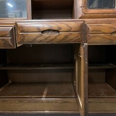 永尾物産 木製 大型 食器棚 水屋 収納棚 大容量 幅120cm×奥行45cm×高さ198cmの画像