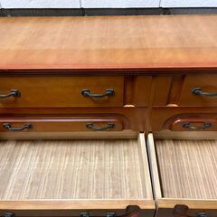 木製 3段 チェスト 整理箪笥 洋タンス 幅124cm×奥行46cm×高さ51cm の画像