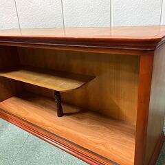 木製 飾り棚 収納棚 ガラス戸無 幅124cm×奥行38cm×高さ59cm の画像