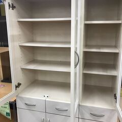 【ジャングルジャングル広陵店】食器棚　ホワイトの画像