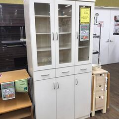 【ジャングルジャングル広陵店】食器棚　ホワイトの画像