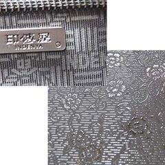 印傳屋 ハンドバッグ 幅26×マチ11.5×高さ14cm ブラック 黒漆 手提げ 鹿革 花柄 レディース 印伝 札幌市 清田区 平岡の画像