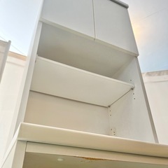 【武蔵小山店】　ニトリ レジューム NITORI レンジボード キッチンボード 食器棚 キッチン収納 家電収納 スライド棚 コンセント付き レンジ台 ホワイト 食器収納 炊飯器置き台 キッチンラック resume kitchen board cabinet cupboard リユース リサイクル nitoriの画像