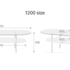 ガラス天板 センターテーブル 120cm ナチュラルの画像