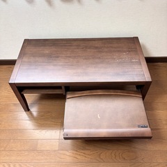 カリモク家具 パソコンデスク スライドテーブル付き ローデスク ヴィンテージの画像