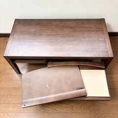 カリモク家具 パソコンデスク スライドテーブル付き ローデスク ヴィンテージの画像