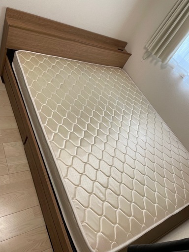 LOWYA 収納付きベッド+マットレスセット[幅166.5][クイーン]