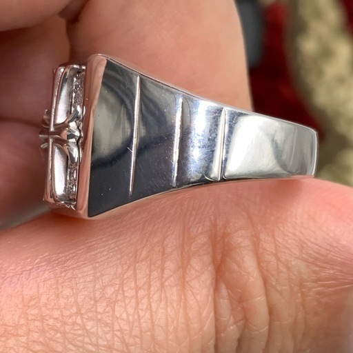 K18WG ダイヤクロス　リング　11.4g 約20号　0.19ct