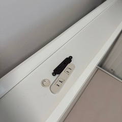 ダブルベット　フレーム　ニトリ　コード付き　白の画像