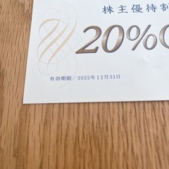 株主優待券♡スーツカンパニー♡20%割引の画像
