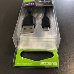 ☆【未使用保管品】充電専用ケーブル USB Micro-B Type-B 2.0m ELECOM スタンダードケーブル ブラック(NF250917) Zi-2168の画像