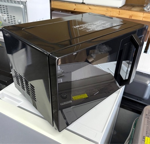 お引取り限定 美品 25年製 comfee' コンフィー 16L オーブンレンジ CF-EA162-BK 庫内フラット 角皿付き