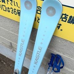お引取り限定 ケスレー KASTLE AERO SPEED 7.9W レディースカービングスキーセット 140cm ストック付きの画像