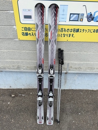 お引取り限定 ATOMIC NOMAD アトミック ノマド ホワイトアウト カービングスキーセット 157cm ストック付き