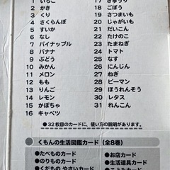 くだものやさいカード　公文の画像