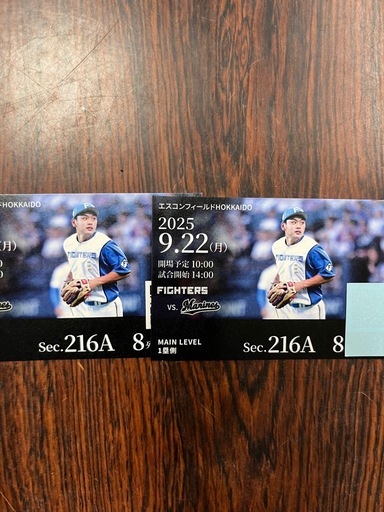 ファイターズ　大人チケット2枚　9月22日　エスコンフィールド