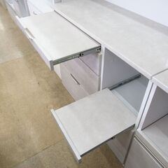新品アウトレット品 オープン食器棚 1200PサンプルWH G-2371の画像