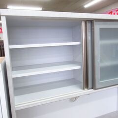 新品アウトレット品 オープン食器棚 1200PサンプルWH G-2371の画像