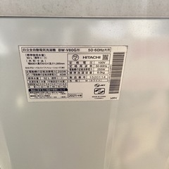 HITACHI 中古　2021年製　8kg　BW-V80G形　引き取り限定　全自動洗濯機の画像