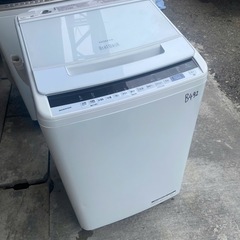 NO B492🌈福岡市内配送設置無料✨🌈洗濯機 日立 2〜3人分 8.0kg コンパクト 脱水乾燥 BW-V80EE7　の画像