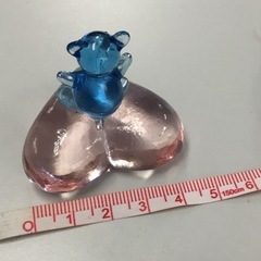 クマ　ブルー　ハート　ガラス細工　置き物　ミニチュアの画像