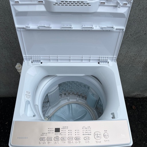 【美品】TOSHIBA 全自動洗濯機 6kg ピュアホワイトAW-6GA4