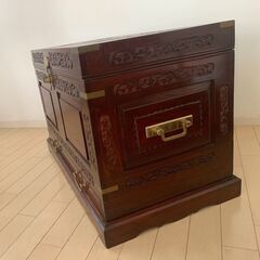 ヴィンテージ アジアン 象嵌細工 真鍮  収納　箪笥の画像