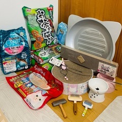トイレ付キャットケージ3段／キャリーケース／猫用品一式セットの画像