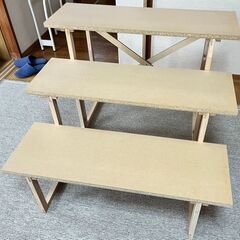 祭壇　木製後飾3尺3段＋白布の画像