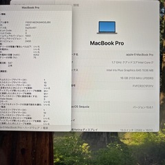 MacBook Pro (13インチ 2020 Intel core i7 256GB)の画像